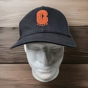 Coach Hat Mens Gray Orange Lightweight Classic Retro Baseball Cap One Size